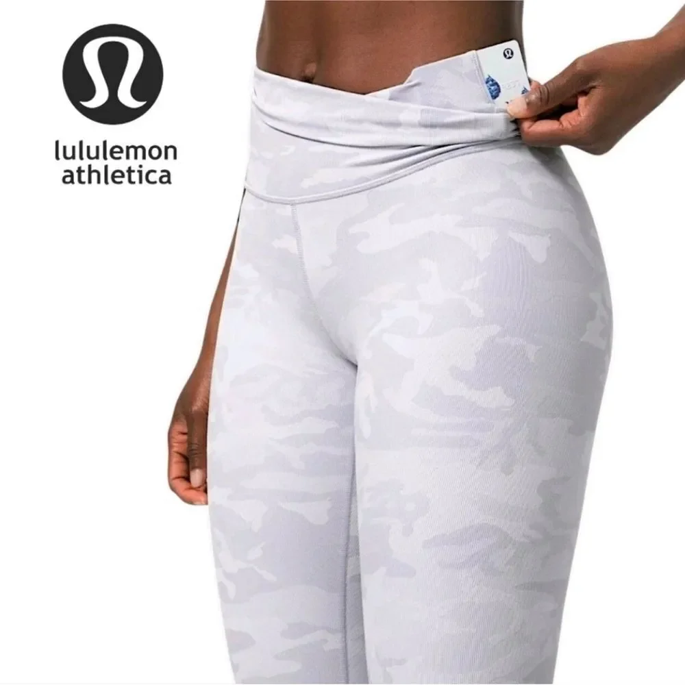 Lululemon Athletica Women's High-Rise Leggings Luxtreme Camo White-Gray Size 4